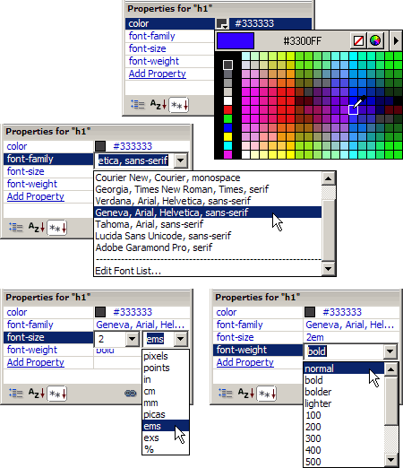 Properties pane
