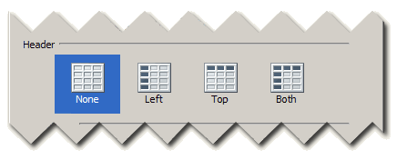 Table Header options
